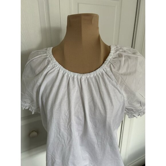 J.Crew Top Womens Short Sleeve Woven Mix Tie-Back Shirt White Size S - Picture 4 of 10